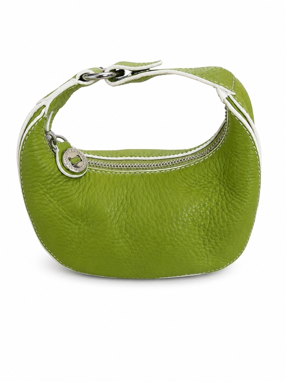 Cole Haan Lime Green Mini Shoulder Bag with White Trim and Silver Hardware